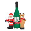Santa and Reindeer Wine Lovers Scene Christmas Inflatable